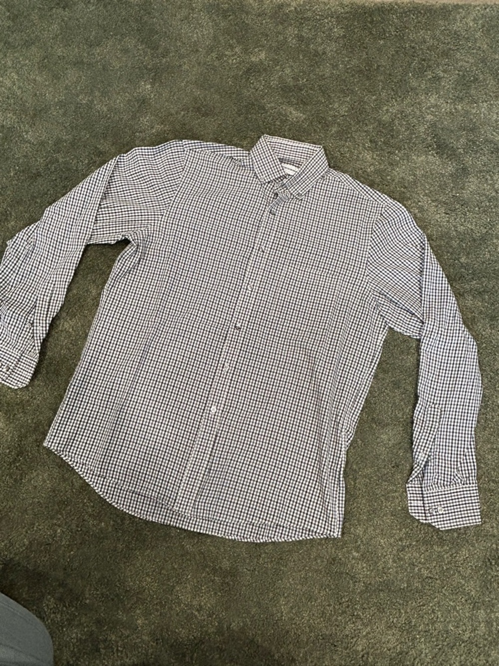 Van Heusen Black and White Checked Dress Shirt